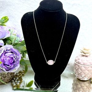 925 Sterling Silver Necklace with Pink Gemstone